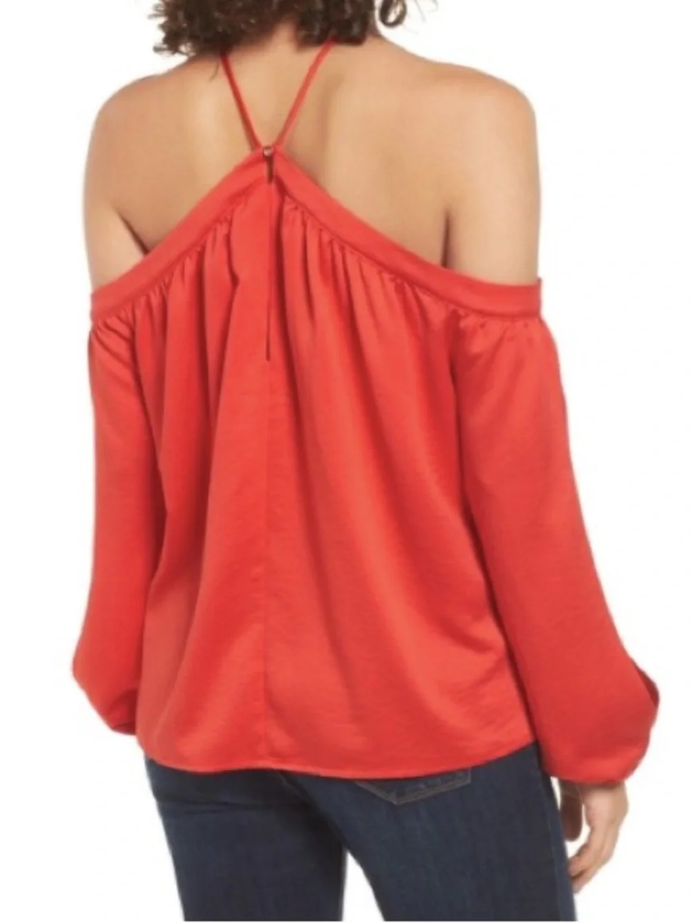 Free People Love Fire Halter Slit Cold Shoulder Blouse